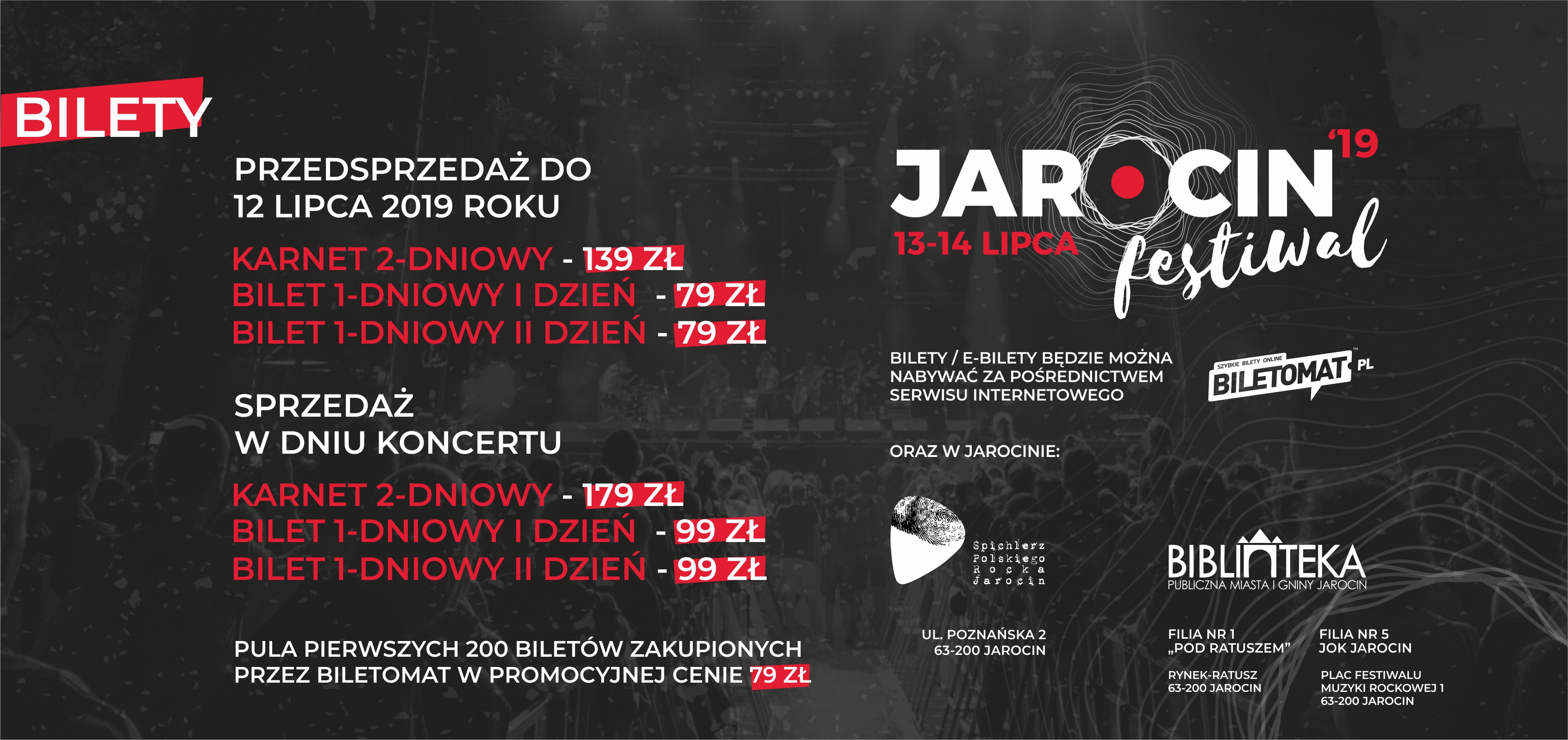 Jarocin Festiwal 2019 – informacja o karnetach i biletach