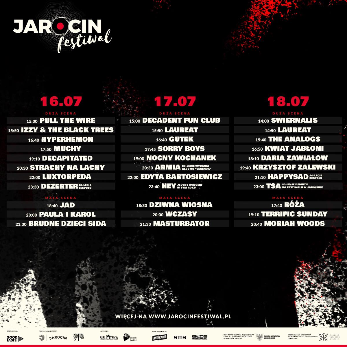 Jarocin Festiwal 2021 – znamy rozpiskę godzinową.