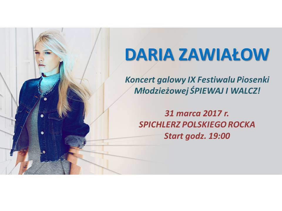 Daria Zawiałow wystąpi w Spichlerzu na koncercie galowym IX Festiwalu “Śpiewaj i walcz!” Golina!