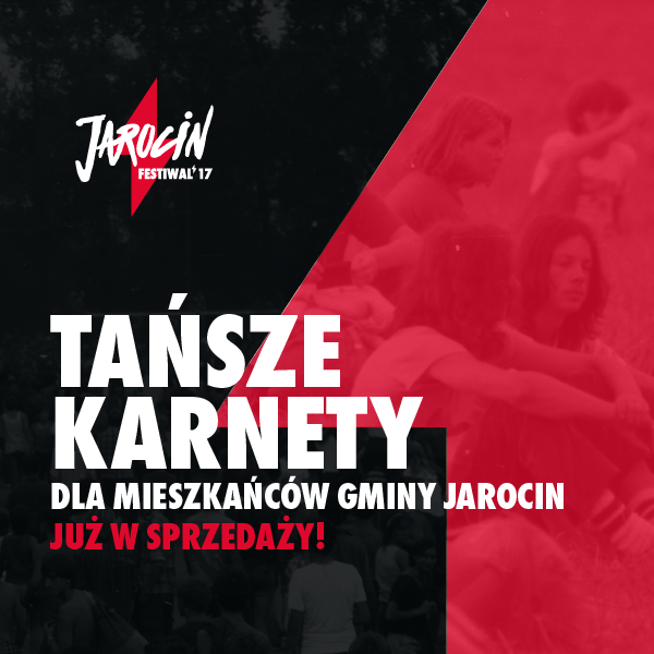 Dziś ruszyła sprzedaż karnetów na tegoroczny Jarocin Festiwal dla mieszkańców gminy Jarocin! :)