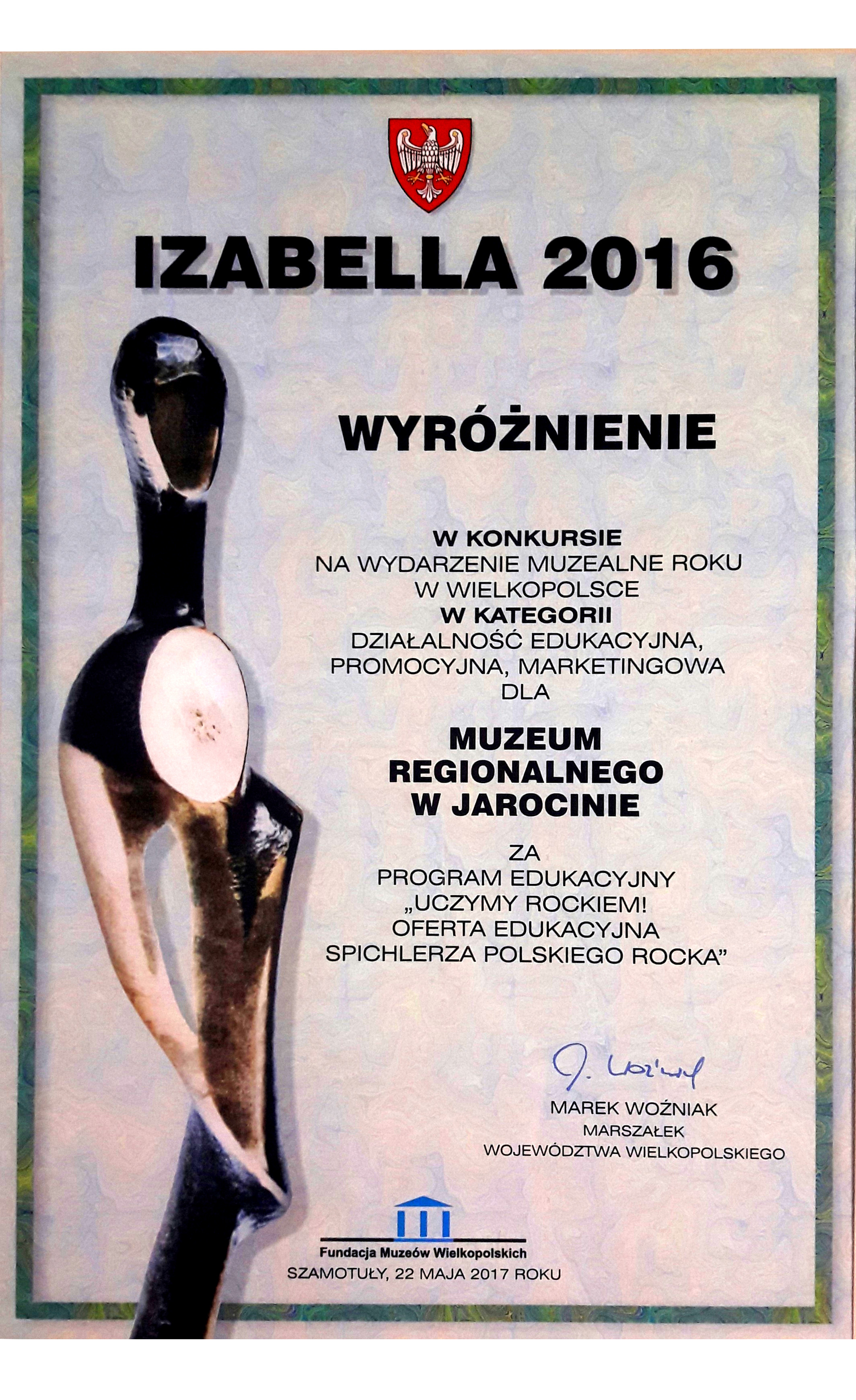 Spichlerz Polskiego Rocka wyróżniony w prestiżowym konkursie muzealnym „Izabella 2016”!