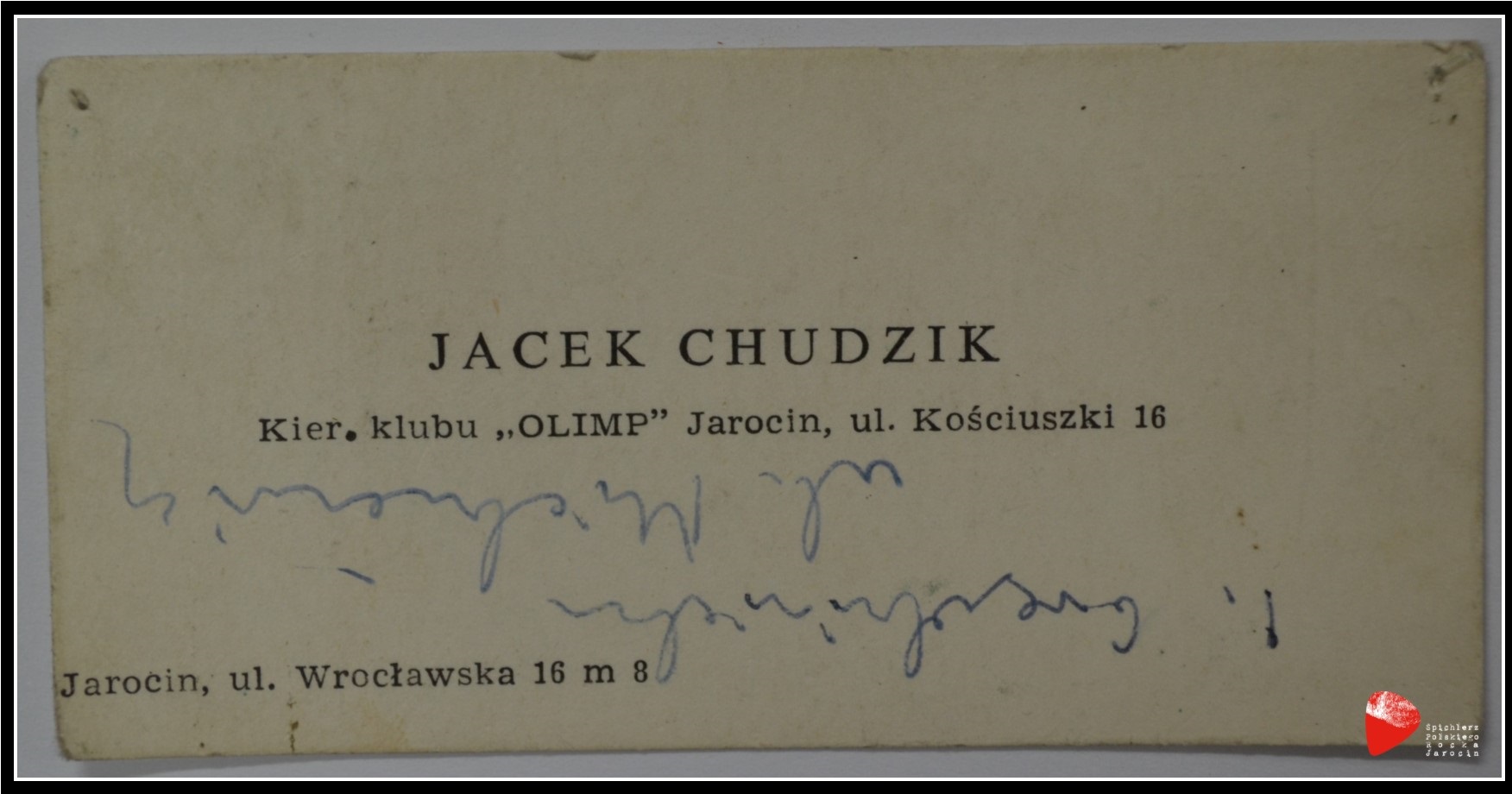 Wizytówka Jacka Chudzika.